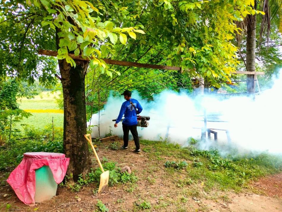 กองสาธารณสุขและสิ่งแวดล้อมเทศบาลตำบลเหล่าปอแดง พร้อมคณะผู้บริหาร สมาชิกสภาฯ หัวหน้าส่วนราชการและพนักงาน ลงพื้นที่พ่นหมอกควันกำจัดลูกน้ำยุงลาย ณ บ้านดอนยาง หมู่ที่ 8 และบ้านดอนยางใต้ หมู่ที่ 11